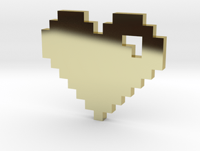 8 Bit Heart (Pixel Heart) in 18K Gold Plated