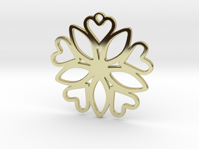 Heart Pendant - Floral  in 18K Gold Plated