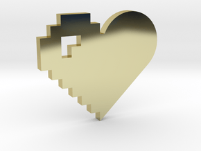 Pixel and Normal Heart Necklace, Love everyone in 18K Gold Plated