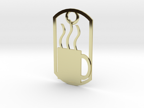 Coffee mug dog tag in 18K Gold Plated