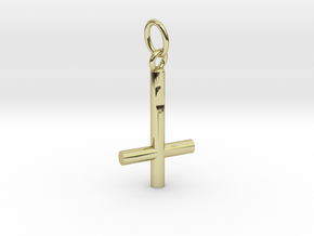 Upside Down Cross Pendant in 18K Gold Plated