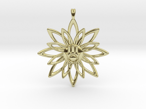 Blooming Hamsa Hand Flower Jewelry Pendant in 18K Gold Plated
