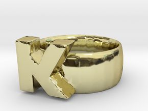 K Ring in 18K Gold Plated