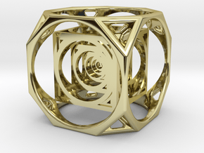 3D Cube paperweight  in 18K Gold Plated