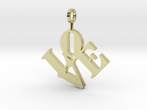 Love Sculpture Pendant in 18K Gold Plated