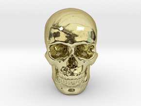 25mm 1in Human Skull Crane Schädel че́реп in 18K Gold Plated