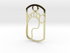 Footprint dog tag in 18K Gold Plated