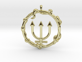 LIQUID Neptune Planetary Jewelry Necklace Symbol in 18K Gold Plated