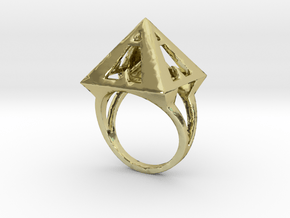  Pyramid Ring Size9 in 18K Gold Plated