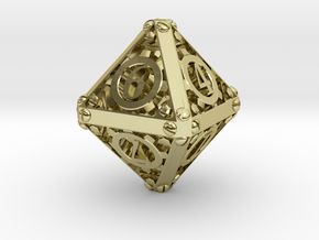 Steampunk d8 in 18K Gold Plated