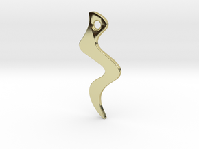 Curved Pendant - Water Element in 18K Gold Plated