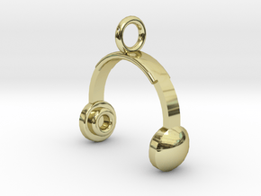 Headphones Pendant / Keychain in 18K Gold Plated