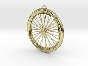 Custom bike bicycle wheel pendant  in 18K Gold Plated
