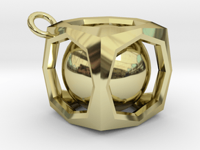 Encased Sphere Pendant in 18K Gold Plated