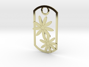 Daisy dog tag in 18K Gold Plated