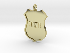 Police Shield Pet Tag / Key Fob in 18K Gold Plated
