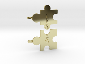 Autism Puzzle Peices Necklace in 18K Gold Plated