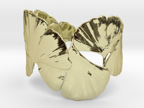 Ginko Bracelet size M,L,XL in 18k Gold Plated Brass: Medium