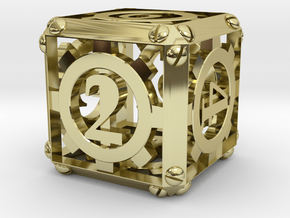 Steampunk d6 in 18K Gold Plated