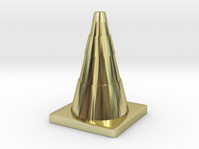 Construction Cone Custom Board Game Piece  in 18K Gold Plated