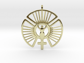 SOLAR FEMININE Venus Jewelry Symbol Necklace. in 18K Gold Plated