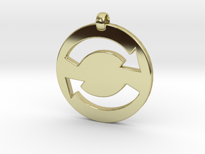 Refresh Sign Pendant, 3mm thick. in 18K Gold Plated