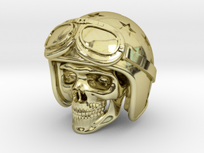 Easy Rider Skull (50mm H) in 18K Gold Plated
