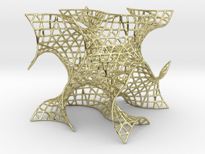 Gyroid Mesh, single cell in 18K Gold Plated