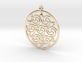Celtic Seven Spiral Pendant in 14k Gold Plated Brass