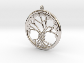 Tree Of Life Pendant in Rhodium Plated Brass: Large