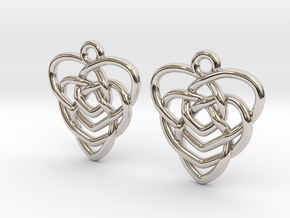 Celtic Motherhood Knot Earrings in Rhodium Plated Brass