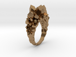 Crystal Ring size 12 in Natural Brass