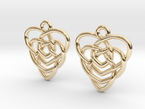 Celtic Motherhood Knot Earrings in 14k Gold Plated Brass