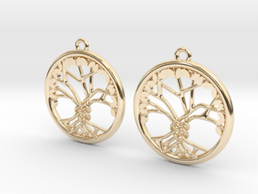 Tree Of Life Earrings in 14k Gold Plated Brass