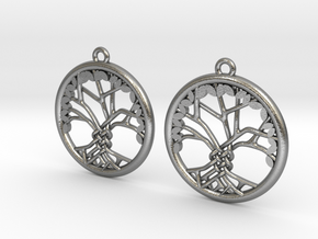 Tree Of Life Earrings in Natural Silver