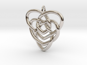 Mother's Knot Pendant in Rhodium Plated Brass: Large