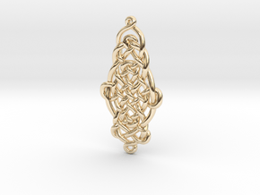 Raindrop Celtic Knot Pendant 20mm in 14k Gold Plated Brass