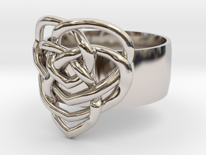 Celtic Mother's Knot Ring Size 7 in Rhodium Plated Brass
