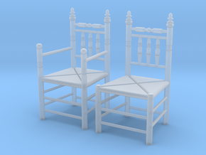 1:48 Pilgrim's Chairs, Set of 2 in Tan Fine Detail Plastic