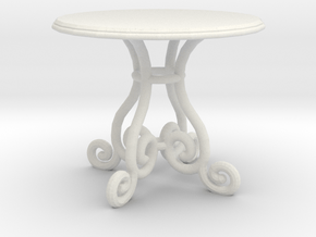 1:48 Fancy Rod Iron Table in White Natural Versatile Plastic