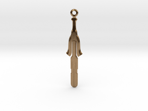 Key Of Lorelei Pendant in Natural Brass
