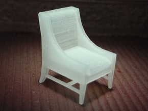 1:48 Contemporary Slipper Chair in Tan Fine Detail Plastic
