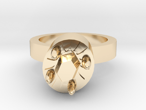Tiger Woman Ring 20x20 Mm in 14k Gold Plated Brass