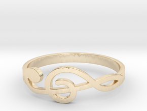 Size 10 G-Clef Ring  in 14k Gold Plated Brass
