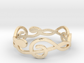 Size 7 G-Clef Ring A in 14k Gold Plated Brass