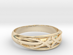 Size 7 L Ring  in 14k Gold Plated Brass