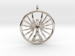 Multiarm Deity Pendant in Rhodium Plated Brass