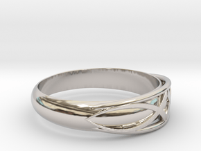 Size 9 L Ring  in Rhodium Plated Brass