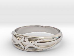 Size 10 L Ring  in Rhodium Plated Brass