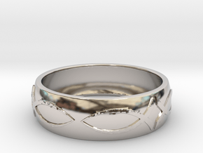 Size 11 Ring  in Rhodium Plated Brass